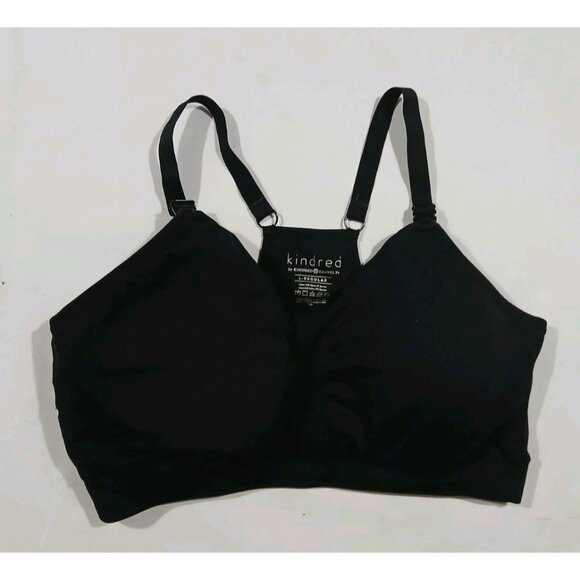Kindred Bravely Racerback Bra Size Large Black Maternity Nursing Pumping - Picture 1 of 8